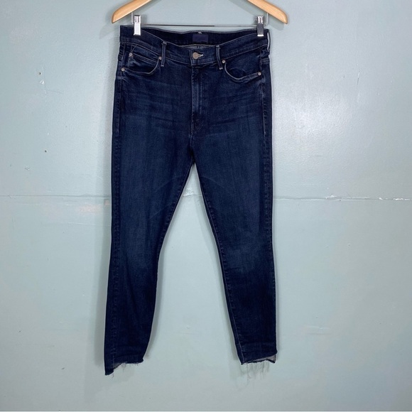 MOTHER The Stunner Ankle Step Fray Blue Sz 30 Raw Hem Jeans - Picture 3 of 9